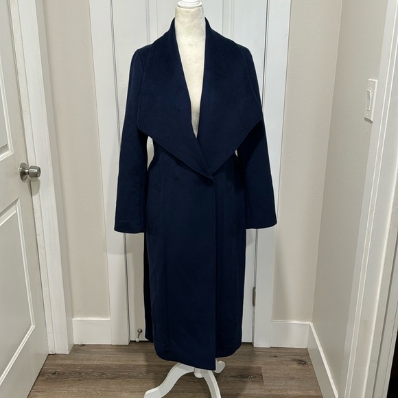 Express Wool-Blend Belted Shawl Collar Wrap NWT - Picture 2 of 5